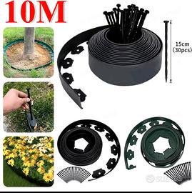 Bordura giardino plastica nera flessibile 10 metri