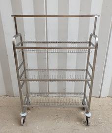 CARRELLO SCOLAPIATTI IN ACCIAIO INOX