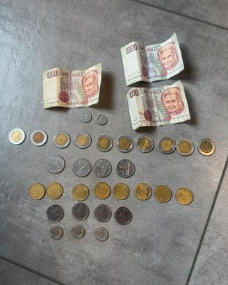 Monete e banconote vecchie Lire da collezione