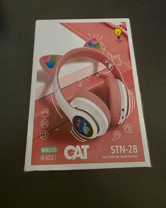 Cuffie wireless Bluetooth orecchie di gatto