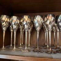 Set 18 flute da champagne in silver argentato