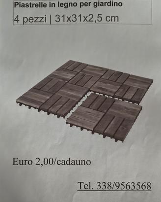 Piastrelle in legno per giardino