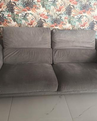 DIVANO 3 POSTI POLTRONESOFÀ  GRIGIO IN TESSUTO 