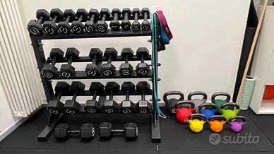 Set completo manubri+rack + kettlebell Xenios USA