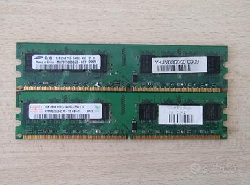 RAM DDR2 per PC fisso 1+2 GB