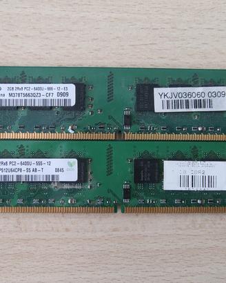 RAM DDR2 per PC fisso 1+2 GB