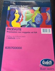 Buffetti libretto ricevute prestazioni