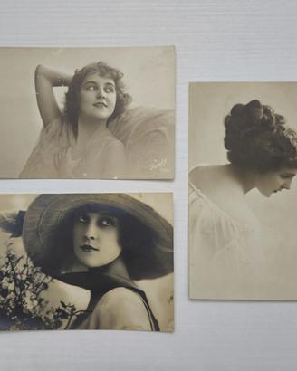 3 CARTOLINE ANTICHE nv DONNE PRIMI ANNI DEL 1900