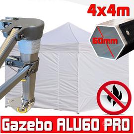 Gazebo 4x4m pieghevole portatile alluminio bianco