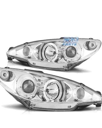 FARI PEUGEOT 206 98-08 ANGEL EYES FONDO CROMATO