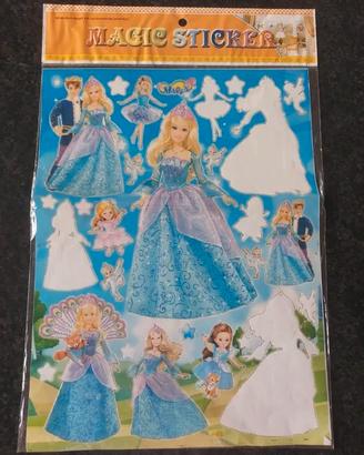 Foglio con 13 adesivi Barbie la principessa isola