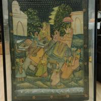 quadro arte indiana su tessuto
