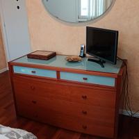 letto matrimoniale in ciliegio con comodini e como