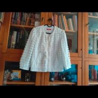 Giacchino Guess bianco in pizzo foderato 