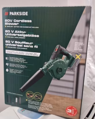 Soffiatore a Batteria 20v Parkside NUOVO GARANZIA