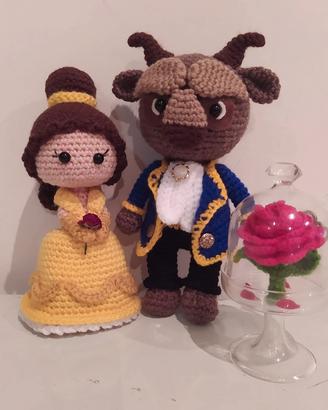 La bella e la bestia amigurumi