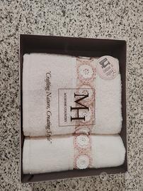 set asciugamani salviette viso 50x100, bidet 40x60