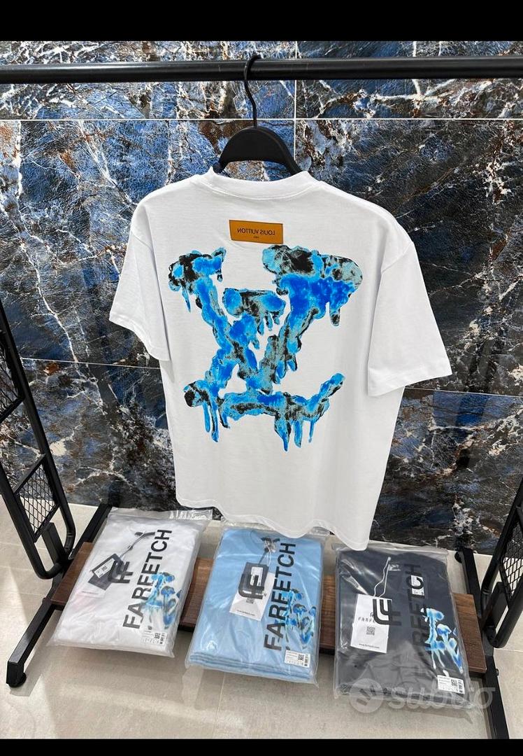 T-shirt Louis Vuitton bianca e azzurro - Abbigliamento e Accessori In  vendita a Salerno