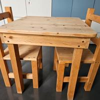 Tavolino montessoriano legno bambini con 2 sedie 