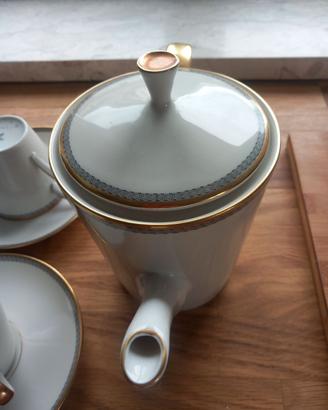 Servizio da the ceramica Bavarese bordato oro vero