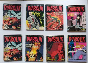 8 fumetti di Diabolik che vanno dal 1969\90