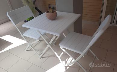 Tavolino con 2 sedie da balcone giardino