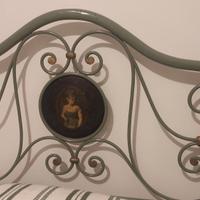 Letto in ferro battuto+materasso+reti in doghe leg