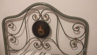 Letto in ferro battuto+materasso+reti in doghe leg