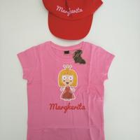 Maglietta + cappellino bambina 4 - 5 anni