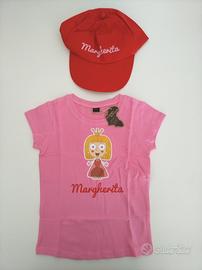 Maglietta + cappellino bambina 4 - 5 anni
