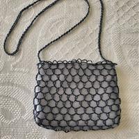 Pochette da cerimonia grigio perla con perline