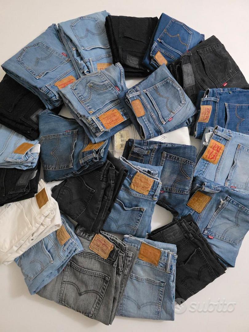 Lotto All'ingrosso 20 Paia Di Jeans Uomo Levi's Grado B - Misure Varie, Blu/nero - Ideale Per Rivenditori - Foto 4
