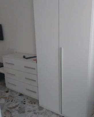 Armadio cassettiera e letto co Materasso