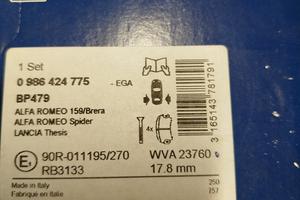 Pastiglie posteriori Alfa 159