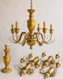 Lotto lampade vintage dorate stile fiorentino
