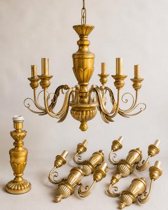 Lotto lampade vintage dorate stile fiorentino
