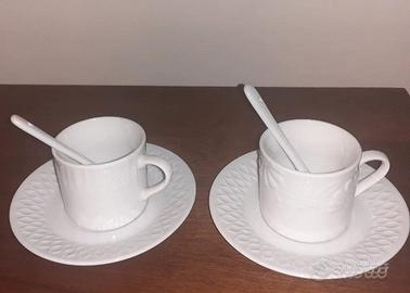 2 antiche tazzine con portatazzine e cucchiaini #2