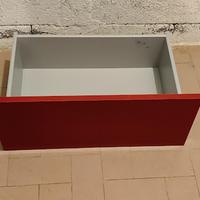 Cassetto Ikea Inreda laccato rosso