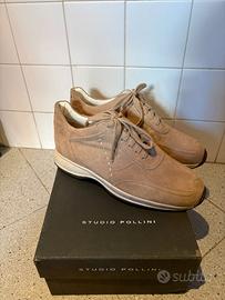 Pollini Uomo – Sneakers in camoscio beige