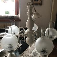 Lampadario Shabi in legno e vetro