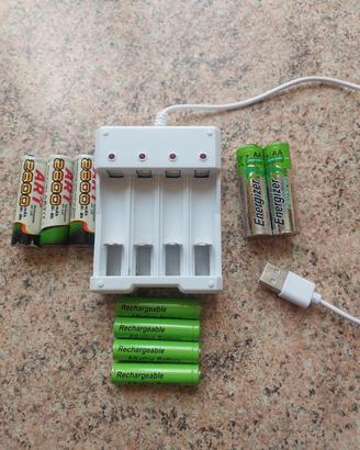 Caricabatteria usb incluse batterie 