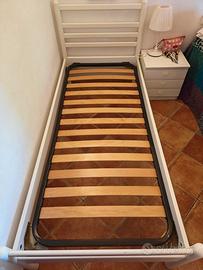 2 Letti Singoli 90x200, Struttura + Rete a Doghe
