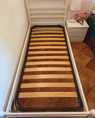 2 Letti Singoli 90x200, Struttura + Rete a Doghe