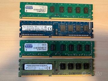 Lotto 4 Banchi RAM DDR3 / DDR3L da 4GB Totale 16G