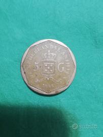 moneta 5 Gulden Antille Olandesi rara 