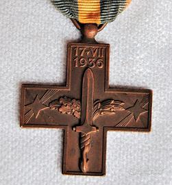 Croce epoca fascista CAMPAGNA DI SPAGNA di 1’tipo