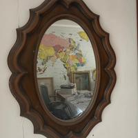 Specchio con cornice legno anni 70