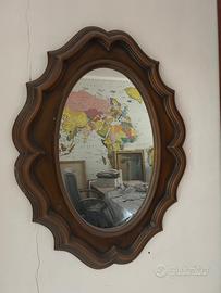 Specchio con cornice legno anni 70