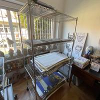 Scaffale/carrello in acciaio