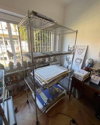 Scaffale/carrello in acciaio